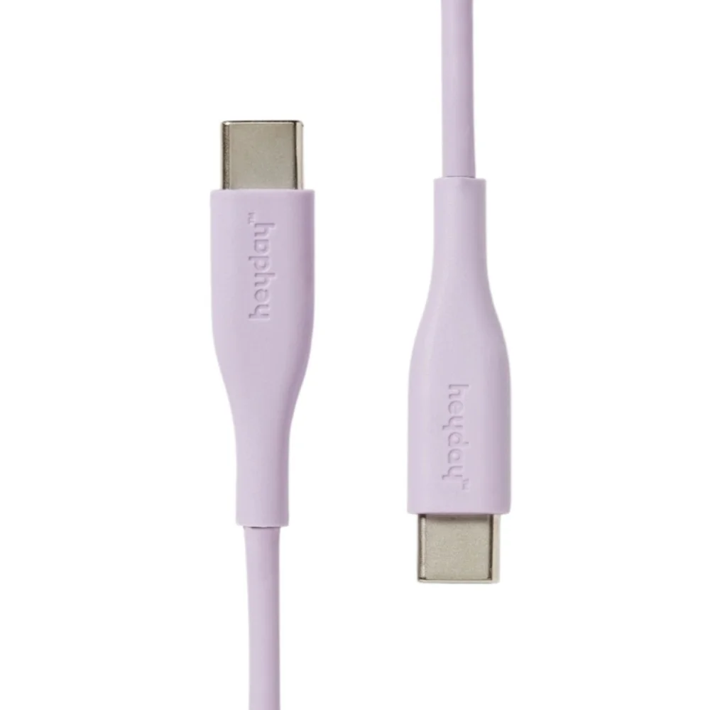 Heyday Lavender 3' USB-C to USB-C Chargng Cable - 2pk